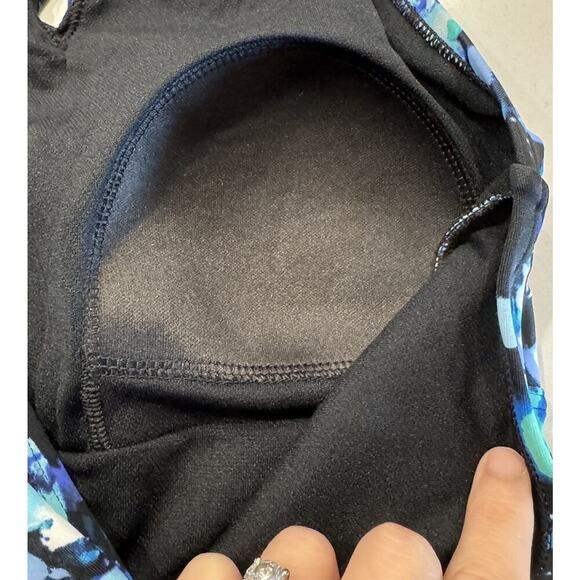 Speedo Swimsuit Small Style# 7722173 One Piece Halter Tie Keyhole Floral Print - Picture 4 of 6